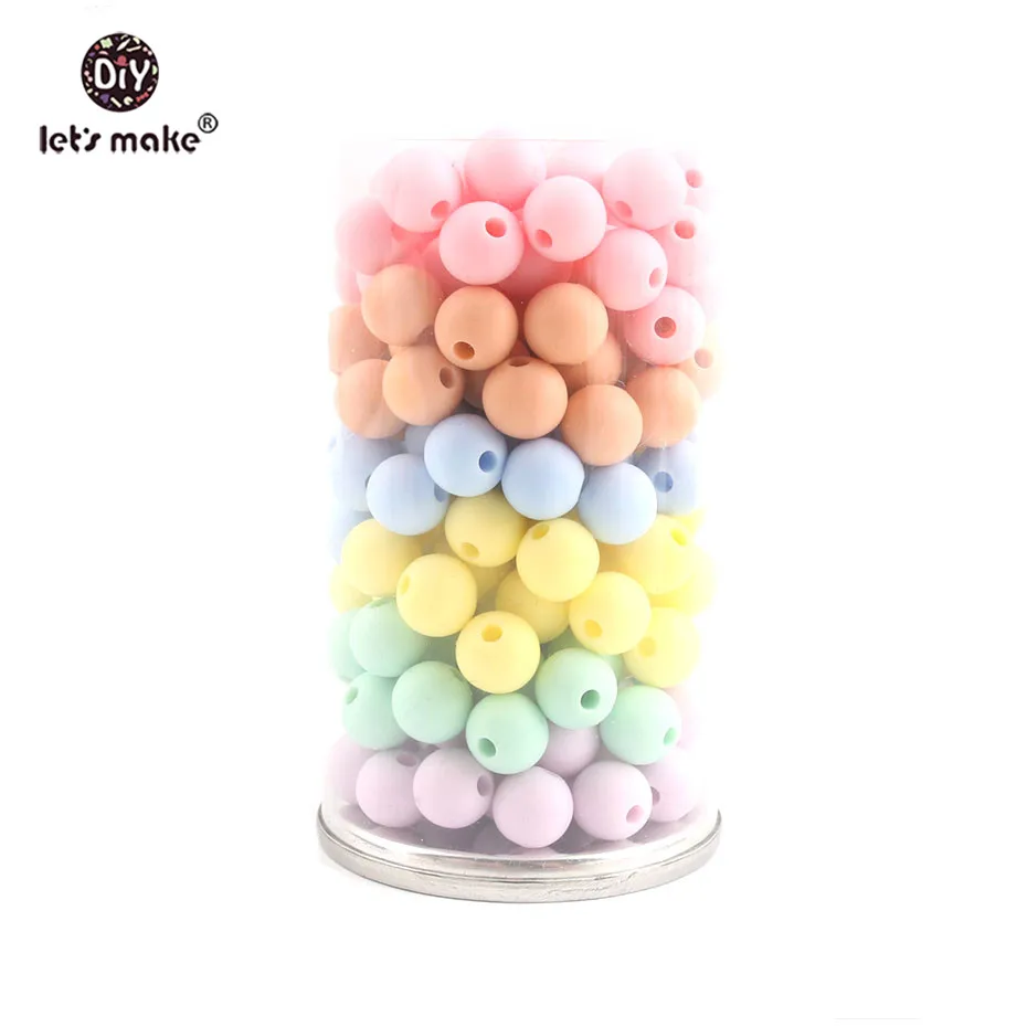 Let's Make Baby Teether 40 шт 9 мм Силиконовые Круглые бусины конфетного цвета пищевой