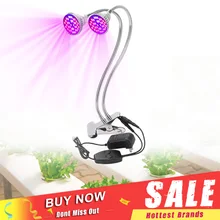 Полный спектр 60 Вт светодиодный свет для выращивания гибкой двойной головкой держатель лампы клип растительная лампа для внутреннего рабочего стола растения Цветение растительный ящик