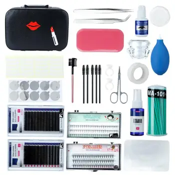 

22Pcs Grafting Eyelash Set Eye Pads Tweezers Ring Cup Eyelash Extension Kit Eye Makeup Tool