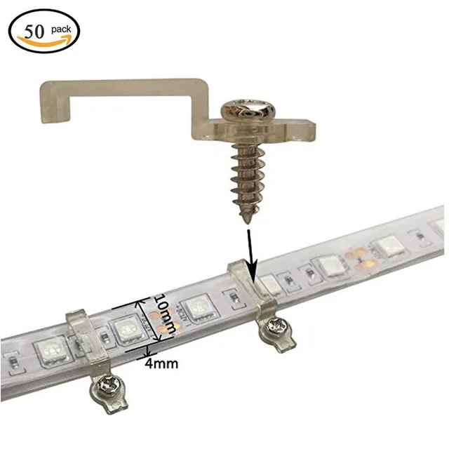 LED Strip Light Mounting Bracket Fixed Clip Single Side Fixed 50 Pcs