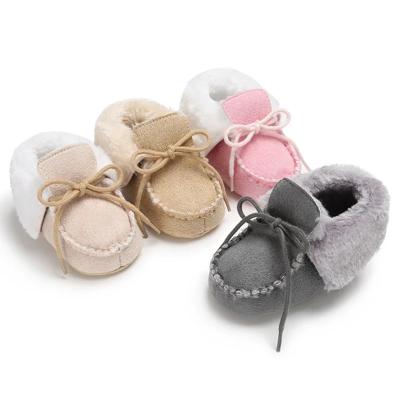 Sapatos de Bebê Sapatos de Pele de lã Meninas do Bebê Botas de Pele Botas de Bebê Inverno Botas Crianças Quentes Carneiro Couro Genuíno Menino 14 Cheap Primeiros caminhantes