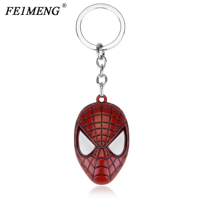 

Super Hero Spider-man Keychain Superhero Spiderman Red Mask Metal Keyring For Men Fashion Car Key Chain Chaveiro