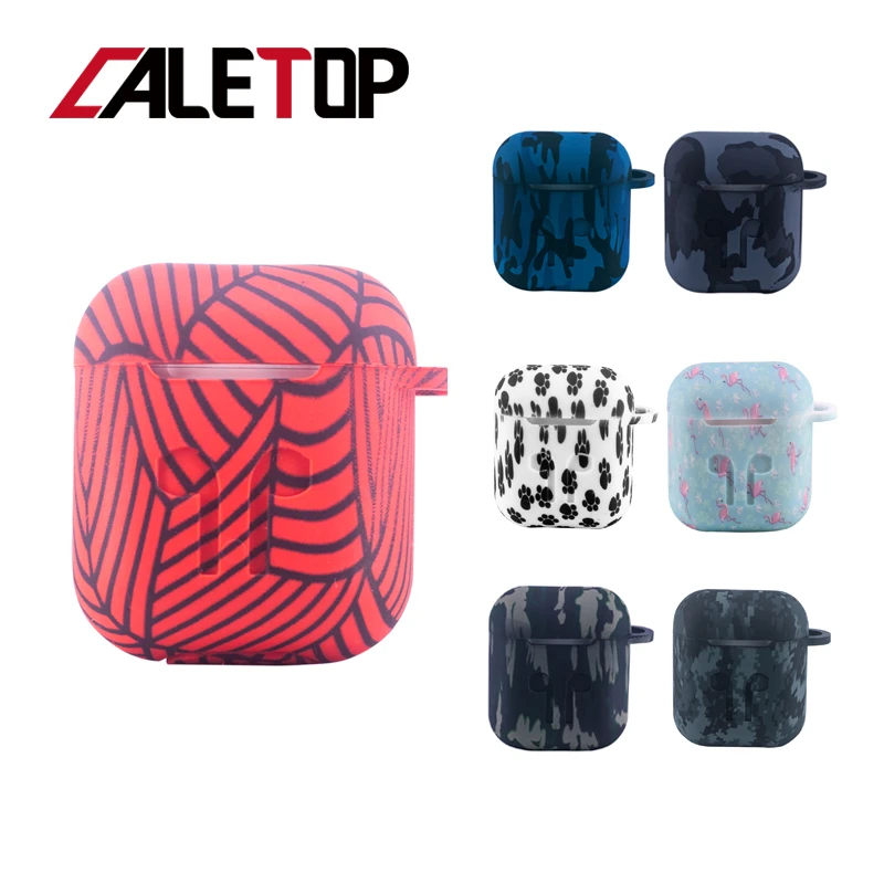 CALETOP силиконовый чехол с принтом для Airpods чехол s крышка наушники аксессуары для i12 i10 i9s TWS наушники защитный чехол