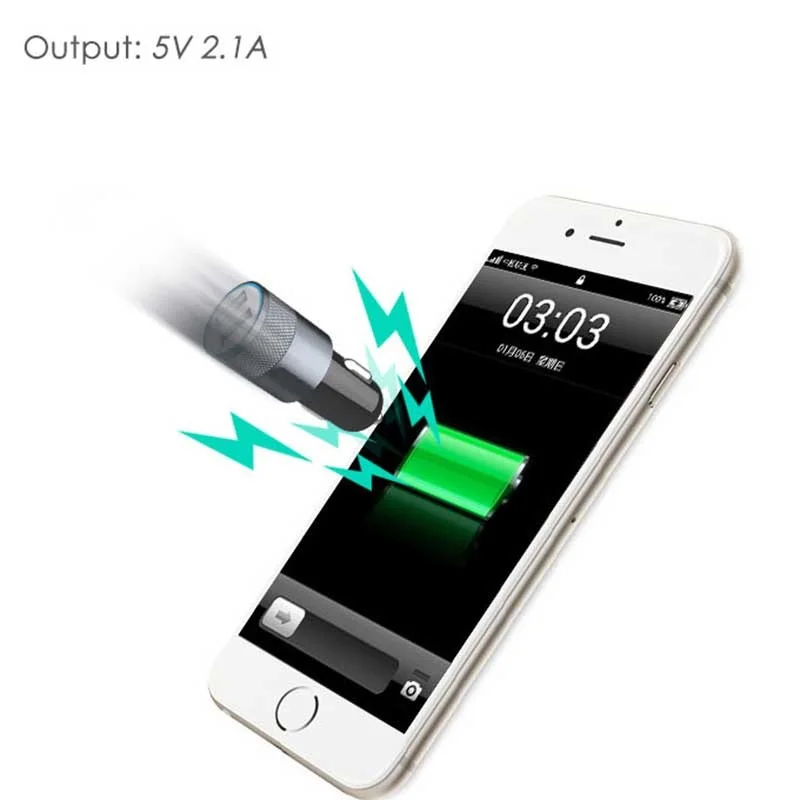 2 порта Mini Dual USB Автомобильное зарядное устройство для phonemax быстрой зарядки 5 В 2A 1A