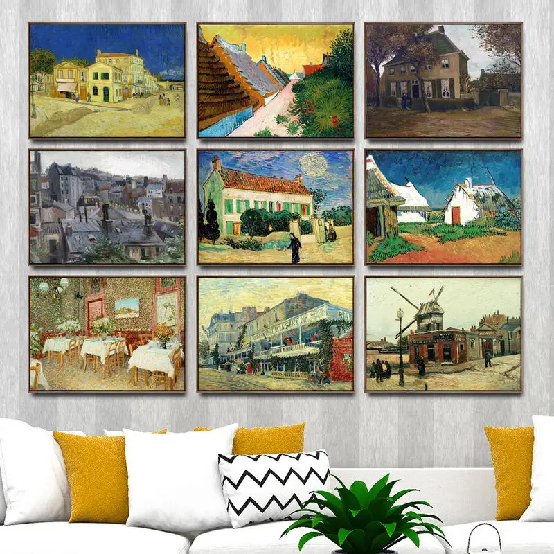 

Home Decoration Art Wall Pictures Fro Living Room Poster Print Canvas Paintings Netherlandish Vincent van Gogh House