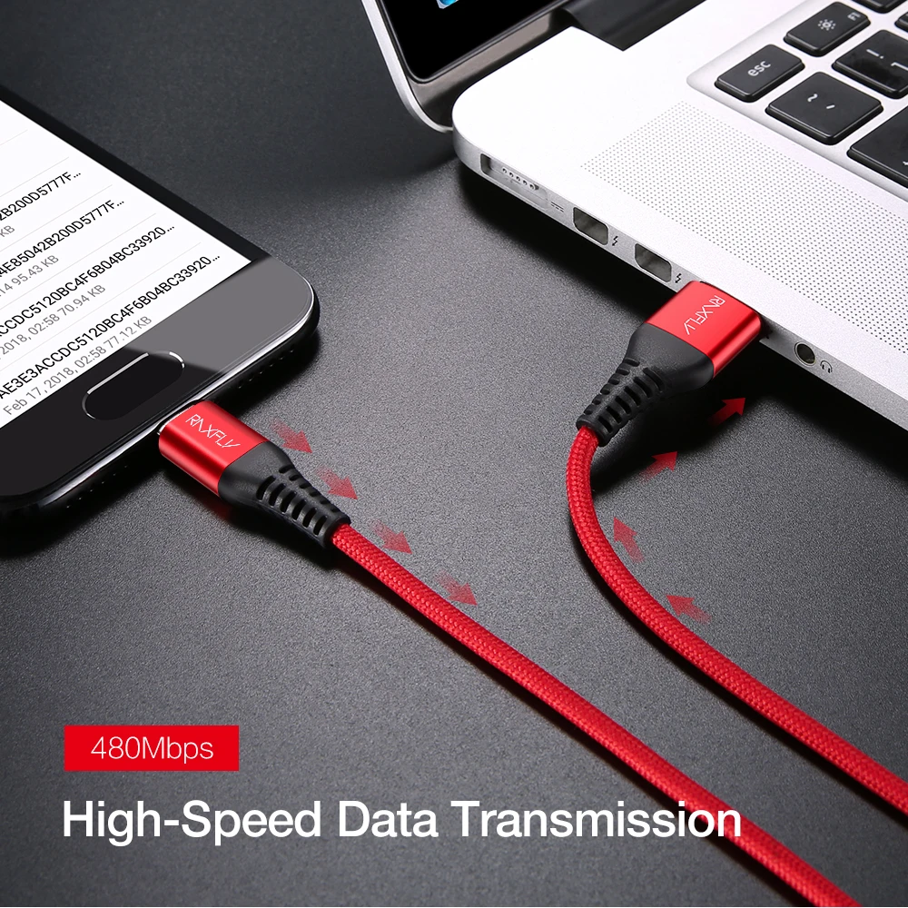 Кабель Micro USB RAXFLY для Xiaomi Redmi Note 5 4X 1 м нейлоновый кабель быстрой зарядки и