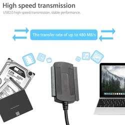 Adaptateur USB 2.0 vers IDE/SATA, câble convertisseur pour disque dur 2.5 3 pouces, EM88, nouveau 