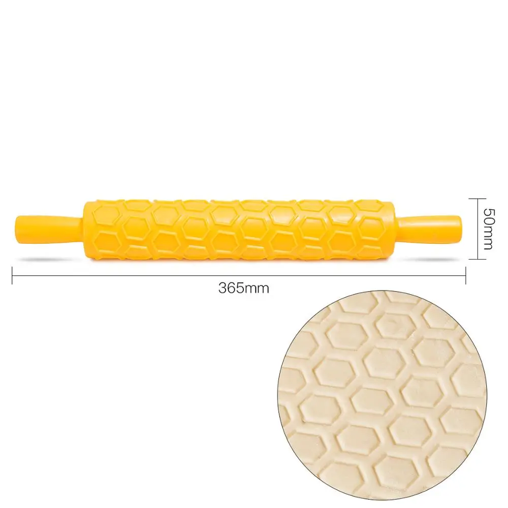 Pastic антипригарное помадка Скалка тиснение торт тесто ролик украшение торт ролик ремесла DIY кухонные инструменты для выпечки - Цвет: 8