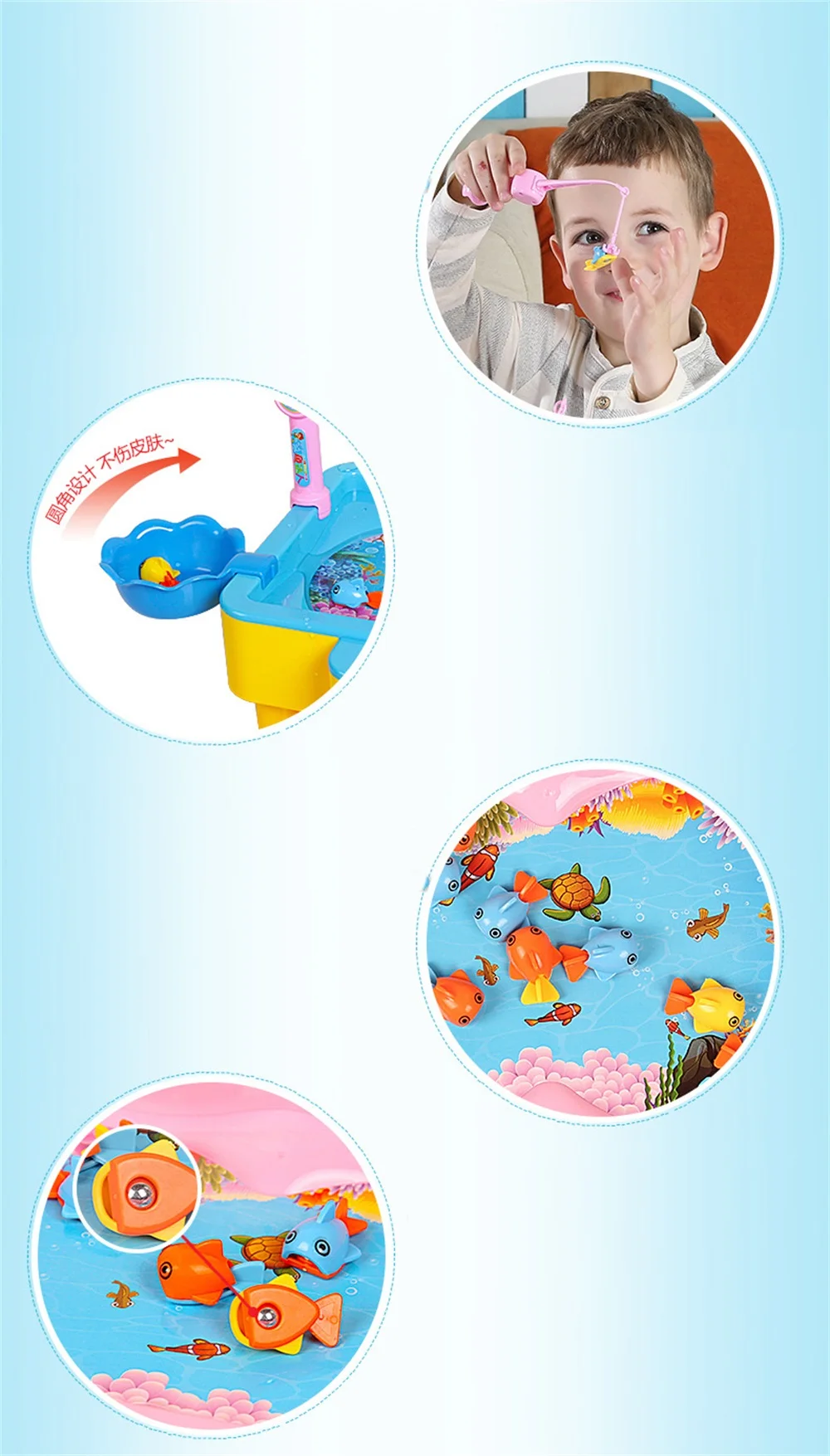 Легко большой электрический магнитный детский рыболовные игрушки набор с песней/музыкой обучающая рыба игрушка детский день рождения/Рождественский подарок TH0040
