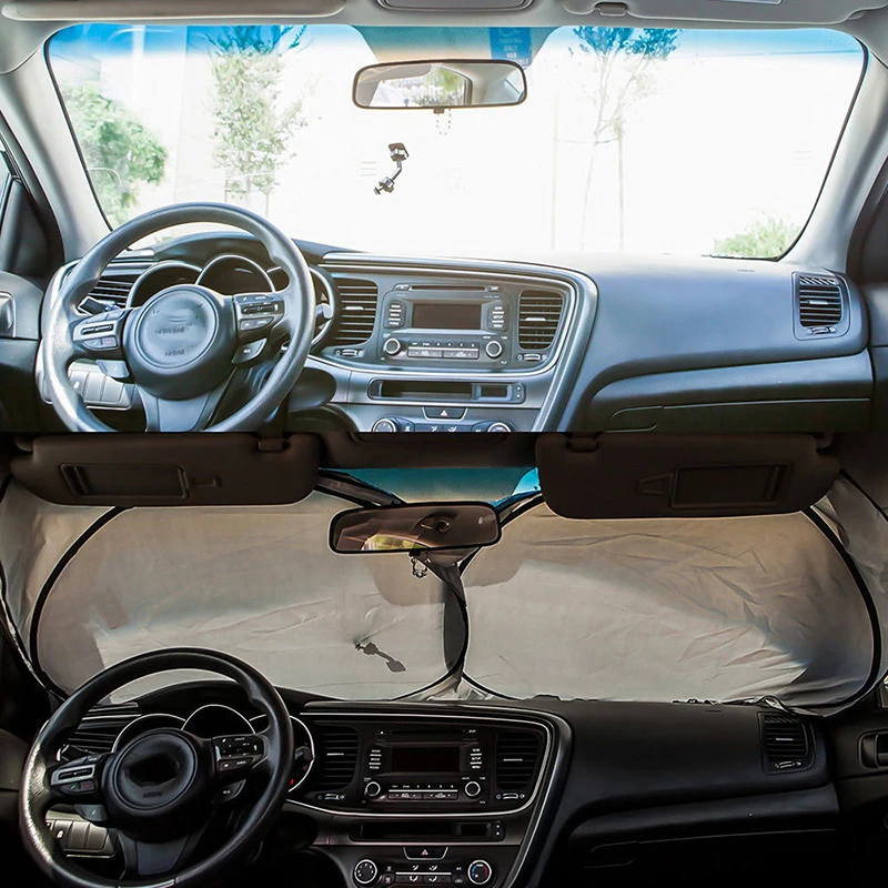 1pc Auto Windshield Block Cover Sun Shade Visor Folding High Quality 150*70cm Car Vehicle Front Window Cover Protector