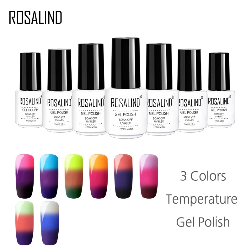 

Rosalind Temperature Gel Nail Polish For Nail Extension Soak Off Set Of Gel Varnishes White Hybrid Semi Permanent Manicure M01
