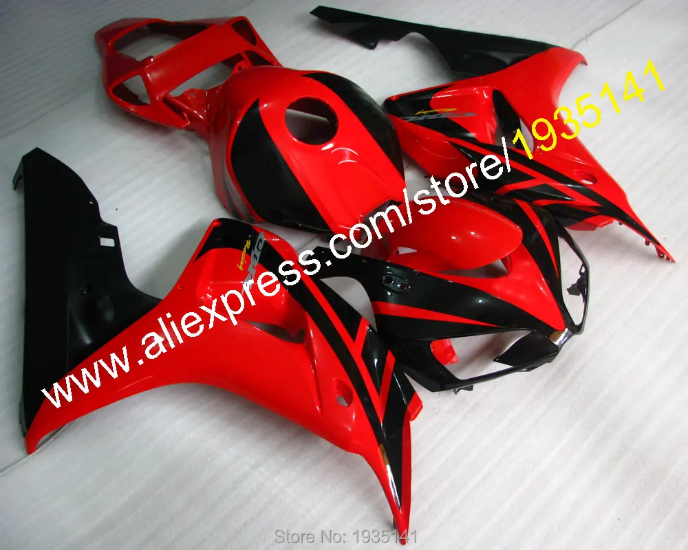 

Hot Sales,Fashionable aftermarket kit For Honda 2006 2007 CBR1000RR 06 07 1000 RR CBR black red fairing set (Injection molding)