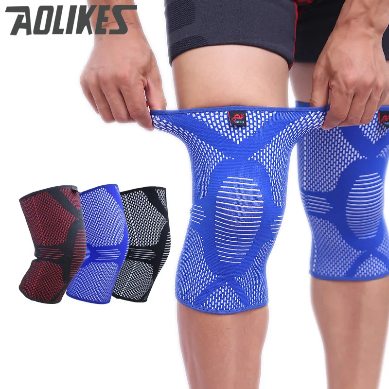 AOLIKES النايلون مرونة كرة السلة منصات الركبة ل كرة الطائرة الركبة دعم الساق كم الرياضية دعامة الركبة صحي الرعاية الساق وارنر ميوزيك warner