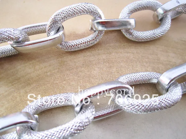 

Free shipping Wholesale (6.5feet)21mmx28mm silver color Big Aluminum chains 2metre/LOT