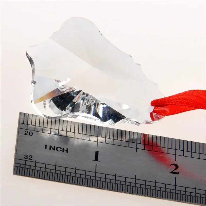 50mm Clear Maple Leaf  K9 Crystal Glass Prisms Pendants Chandeliers Parts Garland Chakra Spectra Lustres Rainbow Lamp Hang Drops