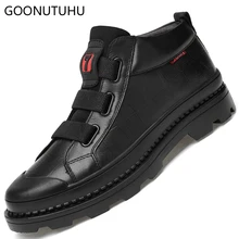 Winter ankle boots snow men's shoes genuine leather cow classic black short boot male big size shoe footwear work boots for men цена Winter ankle boots snow men's shoes genuine leather cow classic black short boot male big size shoe footwear work boots for men цены онлайн
