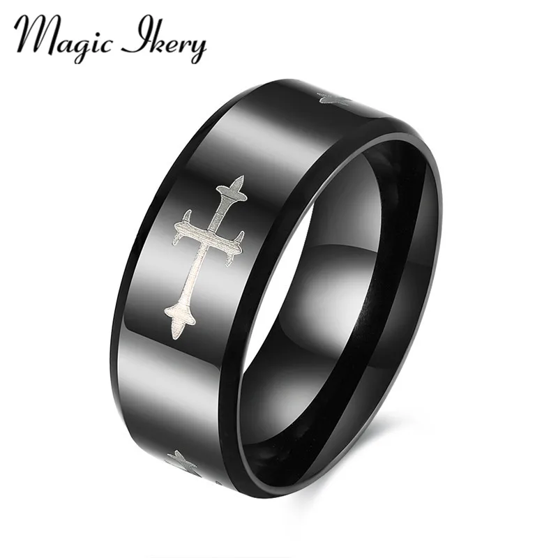 

Magic Ikery Arrival Statement Titanium Jewelry Mens Rings 316L Stainless Steel Simple Ring For Men Women Fashion Jewelry MKLR083
