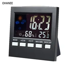 OHANEE, Цифровые Автомобильные часы, цифровой термометр, светодиодный, с подсветкой, автомобильные, двойные, автомобильные часы, автомобильная температура и влажность