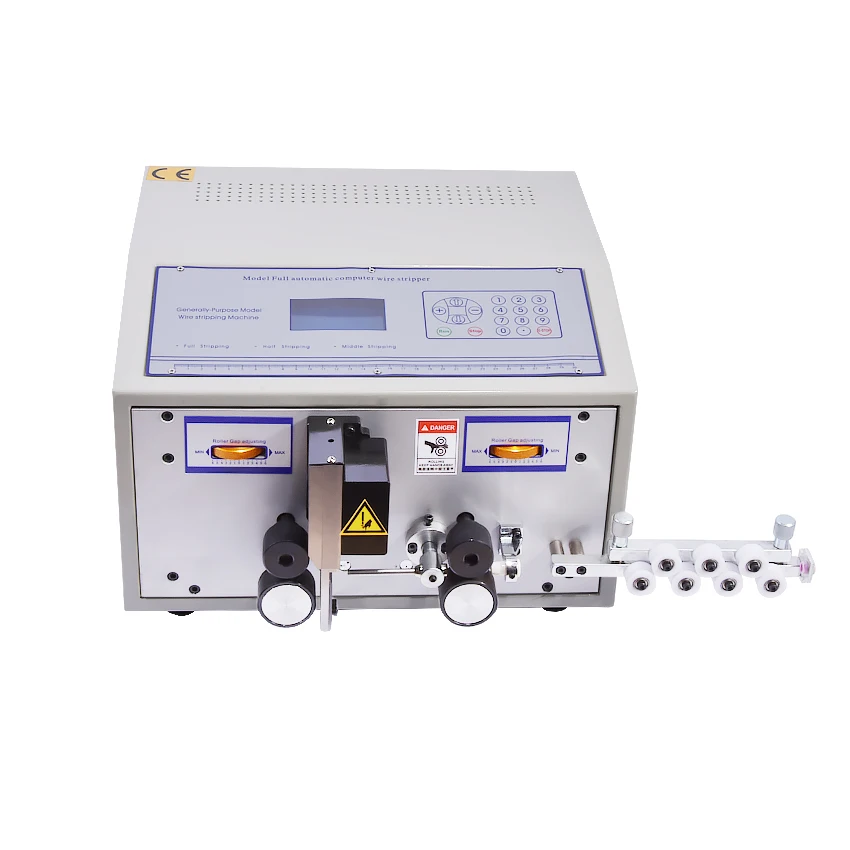 

SWT508C-II Automatic Wire Stripping Machine 0.1-2.5MM Four-wheel Drive Fast Speed Stripping 1mm-9999mm 110V/220V High Quality