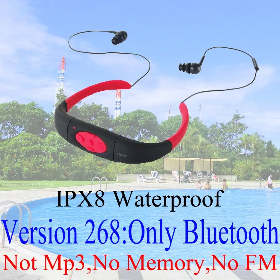 268 IPX8 водонепроницаемый Bluetooth 4,0; 168 4 ГБ 8 ГБ Водонепроницаемый MP3-плеер fm-радио) Плавание ming Дайвинг подводный Спорт Плавание Наушники - Цвет: 268 ( Bluetooth E )