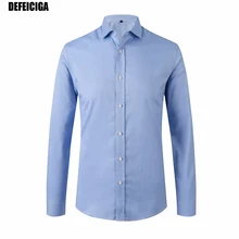 DEFEICIGA с длинными рукавами и воротником на пуговицах, ткань Оксфорд, тонкие дышащие удобные модные мужские деловые костюмы, рубашки 010