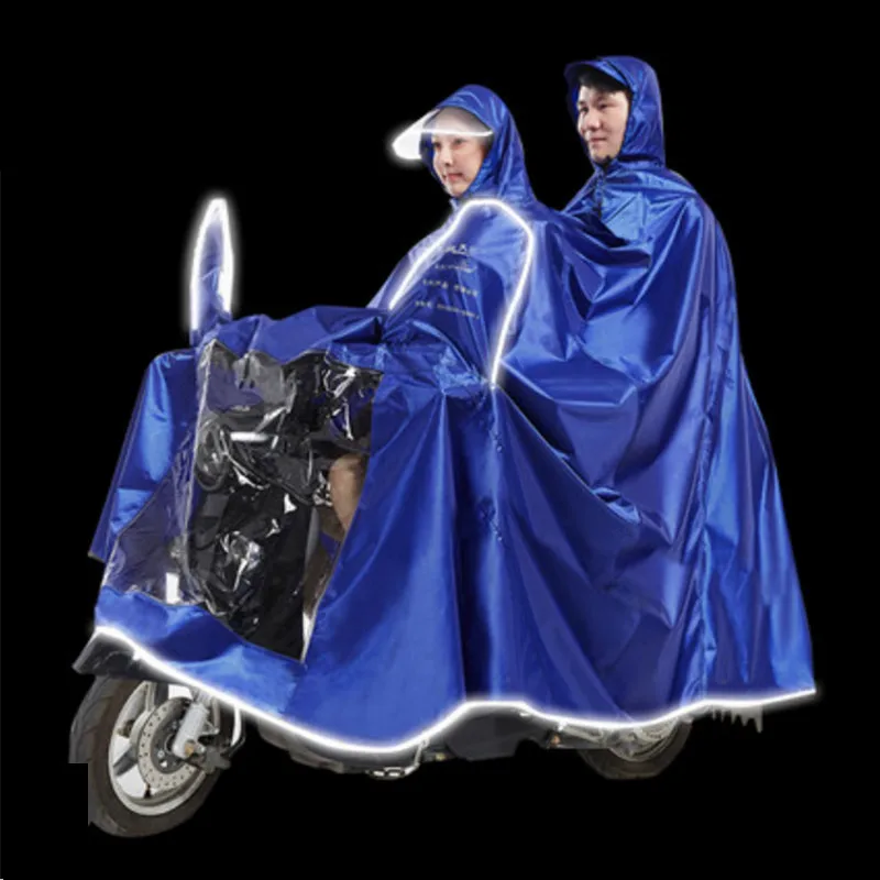 Водонепроницаемый мотоциклетный дождевик пончо для мужчин непроницаемый мото Электрический Взрослый дождевик пончо для женщин Regenjas Dames Длинный плащ QR225 - Цвет: Dark blue B