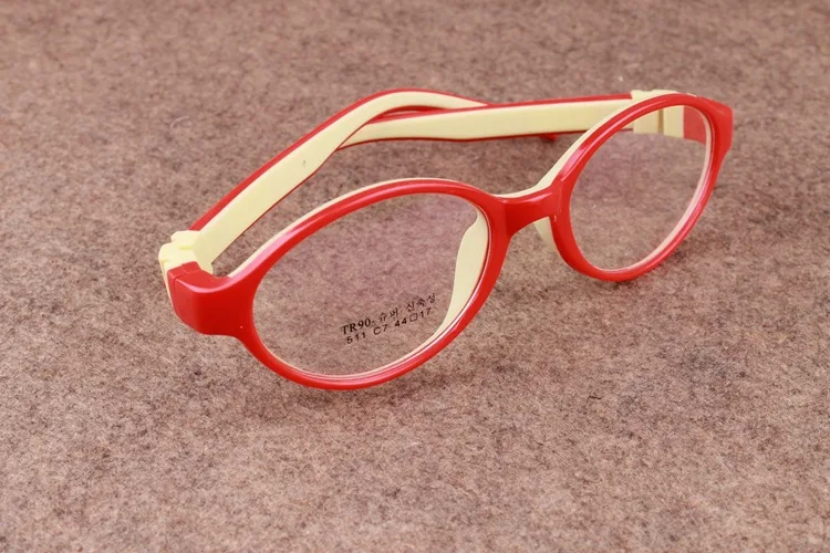 Высококачественные силиконовые очки для мальчиков, детские очки для близорукости, дальнозоркости, очки, оправа для девочек, супер легкая оправа EV0270 - Цвет оправы: C7 Red yellow