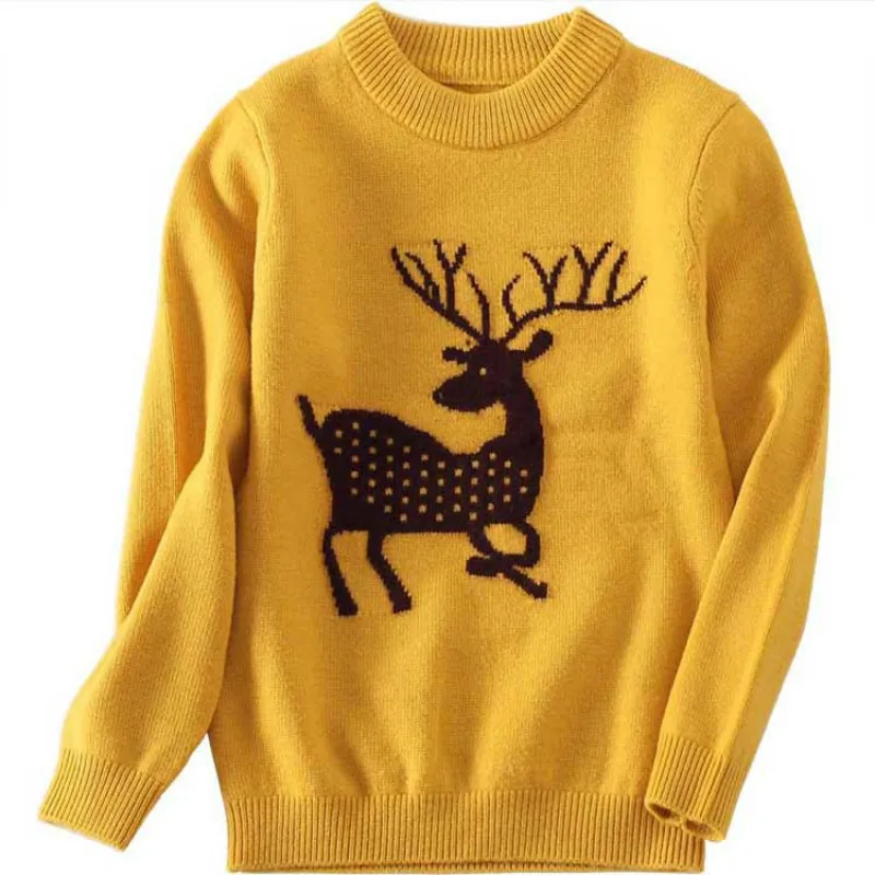 

Christmas Sweater with Deer for Girls Boys Pullover Cashmere Jacket as Family Clothes Wool Sweater for Male and Female
