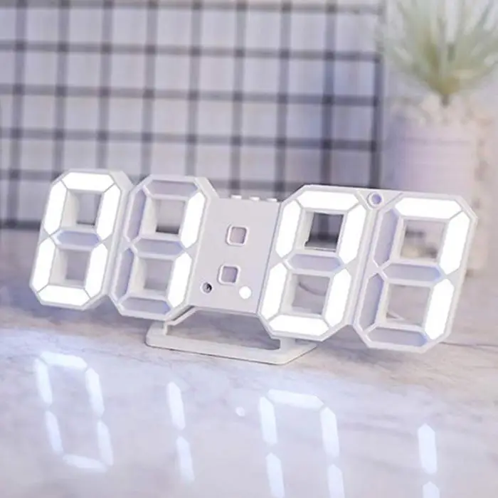Современный цифровой 3D светодиодный цифровой настенный будильник часы повтора с 12/24 часовым дисплеем LB88