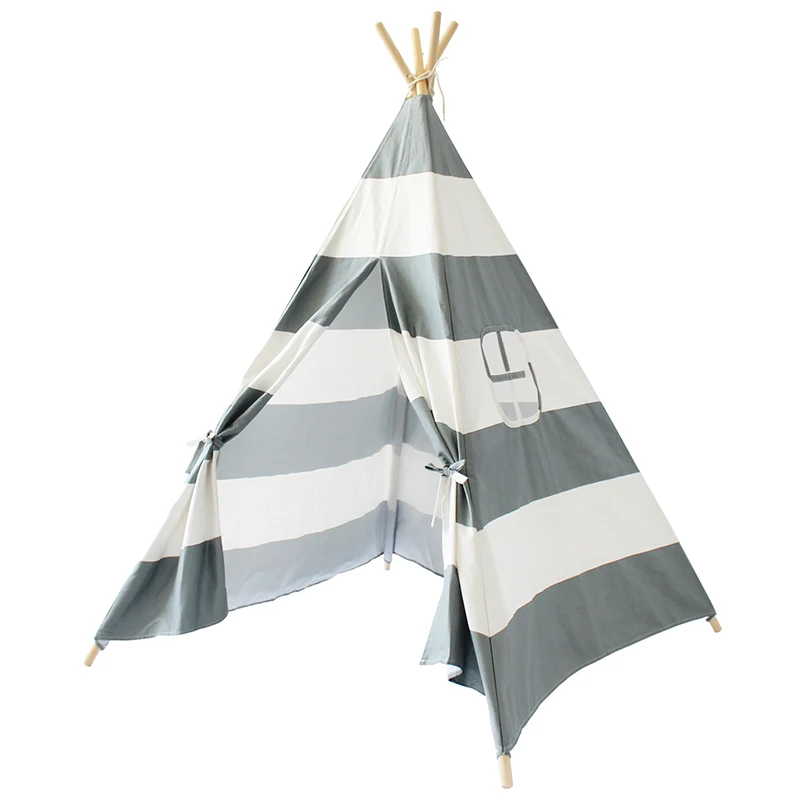 Детская палатка, игрушка nody Canvas Stripe Wigwan, индийская Крытая палатка teepee для детской комнаты, детский игровой домик для мальчиков и девочек, Открытый Кемпинг