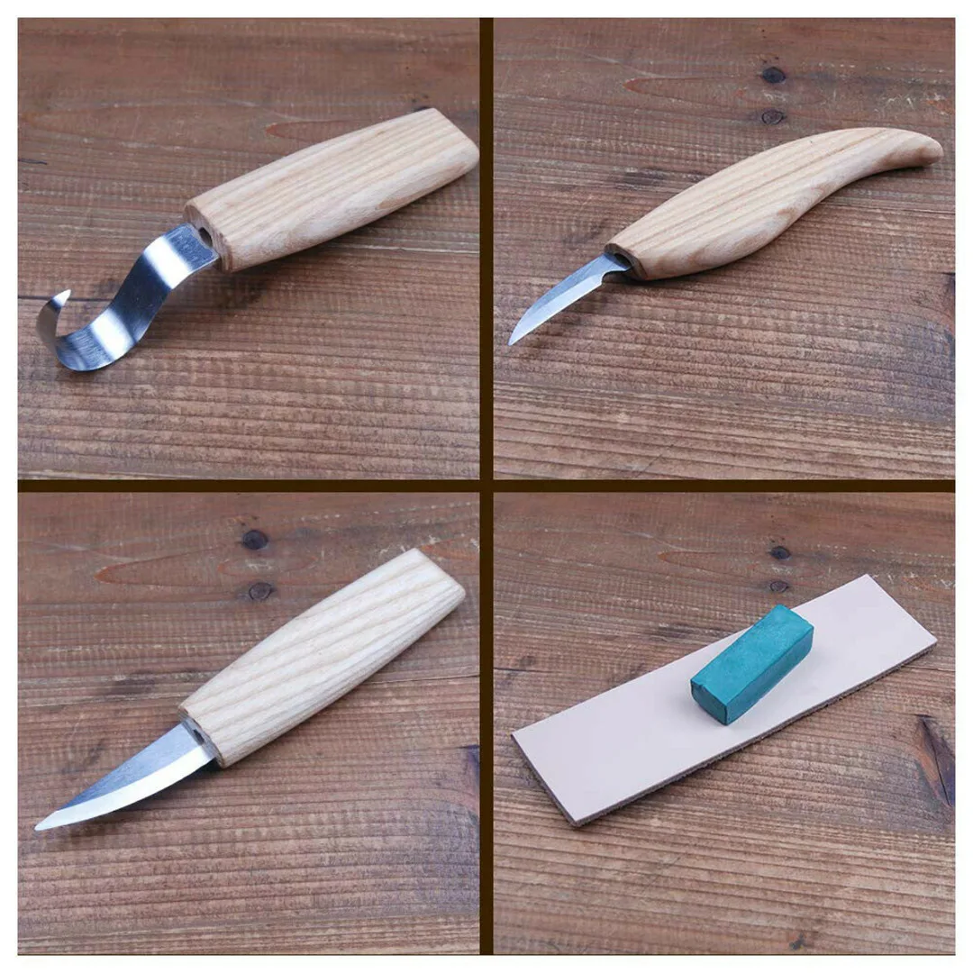 5 шт. деревообрабатывающий нож для резьбы, гибочный прямой нож+ антирежущие перчатки, инструмент для резьбы по дереву, долото ручной инструмент для дерева