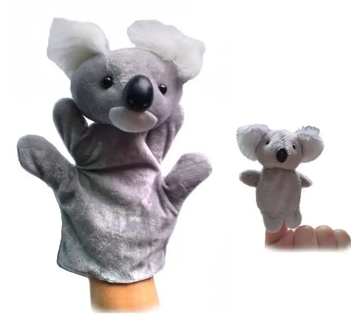 Коала рука+ Палец Кукольный комплект одежда для малышей плюшевые игрушки коала марионетка Детский Рождественский подарок на день рождения - Цвет: 1