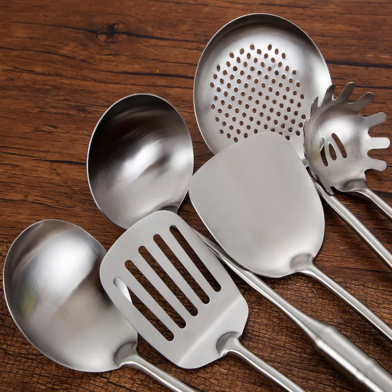 YINUO New Household Stainless Steel Kitchenware Seven Piece Kitchen Utensils Bamboo Handle Frying Spatula Cooking Tool Sets YINUO New Household Stainless Steel Kitchenware Seven Piece Kitchen Utensils Bamboo Handle Frying Spatula Cooking Tool Sets