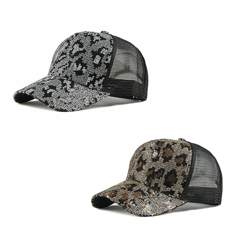 

2019 Baseball Cap Casual Sunshade Sequins Mesh Hat Women Girl Headwear Outdoor Beach Sports Wear Adjustable