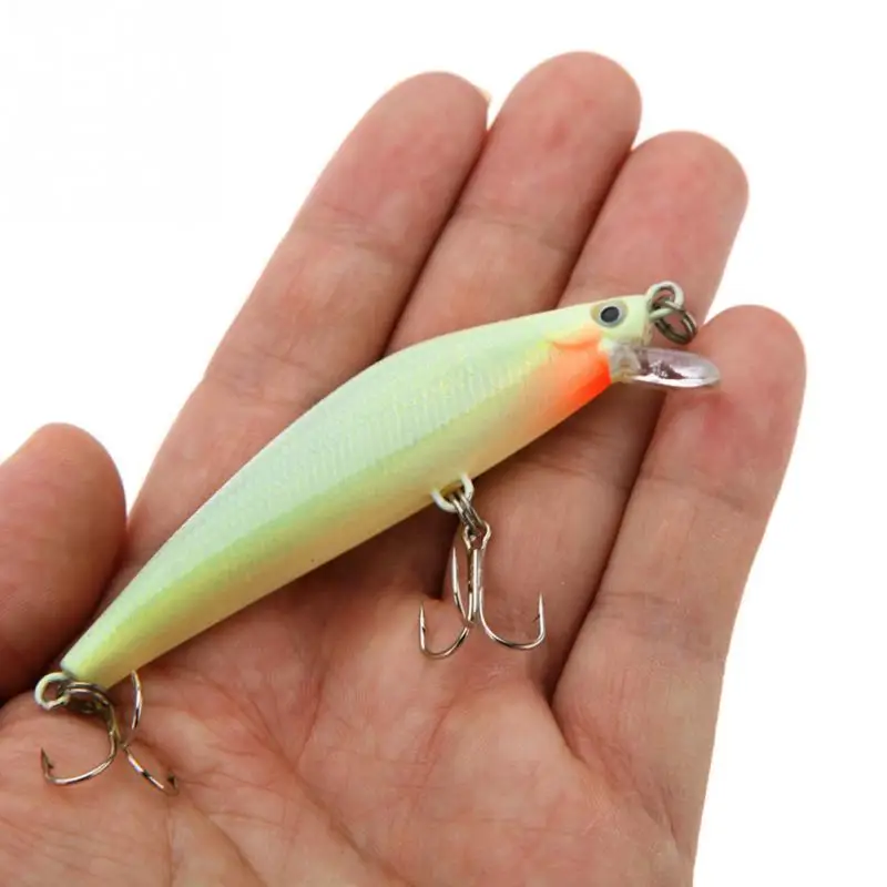 

3D Luminous Night Fishing Minnow Lure Isca Artificial Hard Fishing Bait 82mm 8g Minnow Fishing Lures Tackle With 2 Hooks