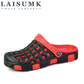 

2020 LAISUMK Men Causal Summer Sandals Causal EVA Garden Crocus Clogs Soft Memory Foam Hospital Shoes Male Slip On Beach