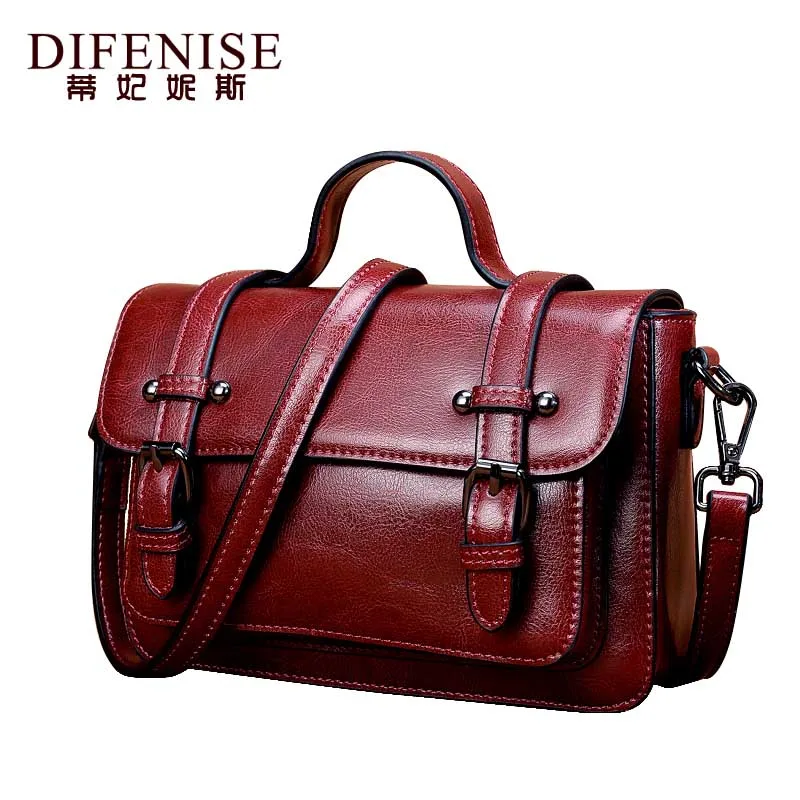 

Difenise 2018 Women Crossbody Bags Genuine Leather Small Satchels Vintage Shoulder Bag Handbags Women Famous Brands Cover Bags
