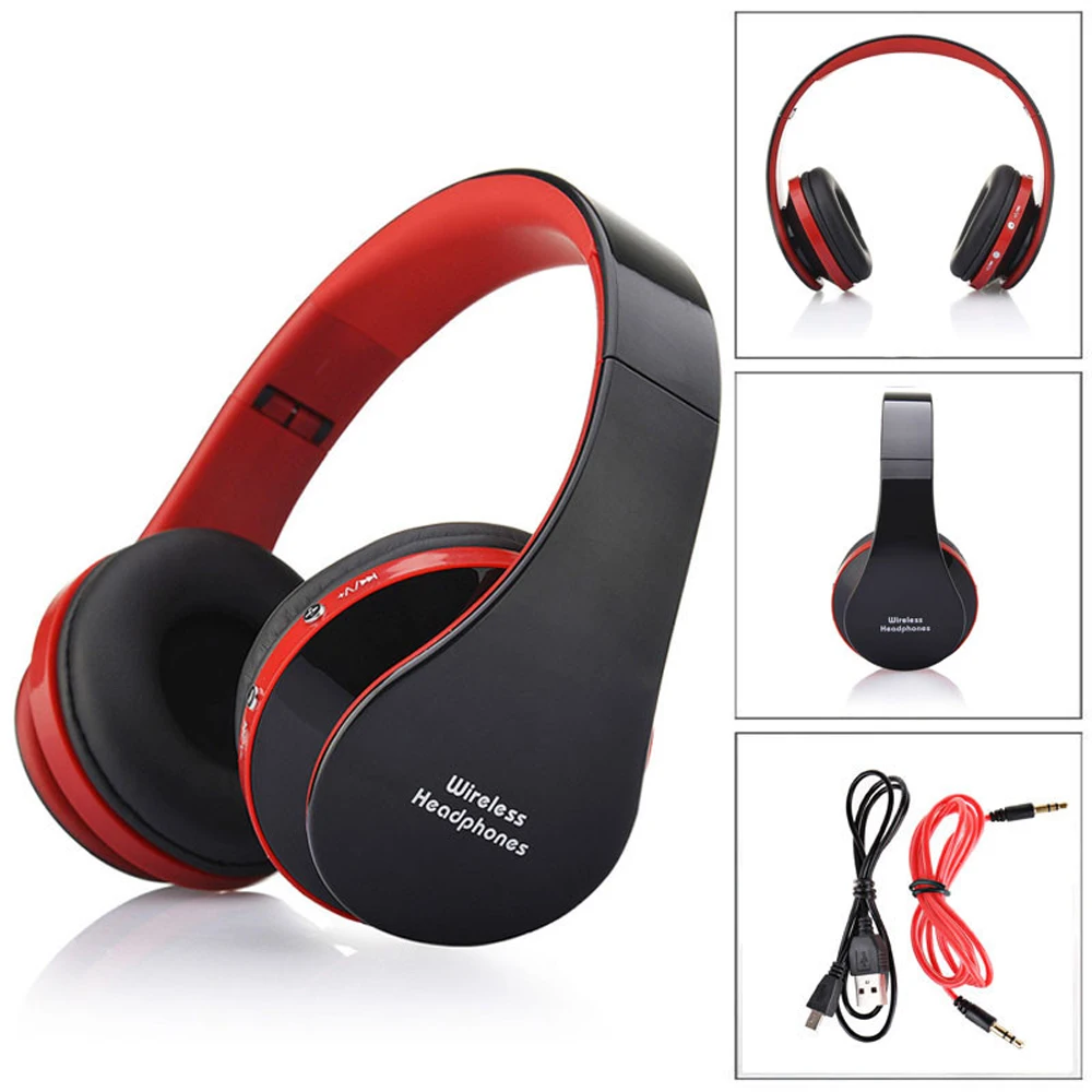 Foldable HiFi Deep Bass Headphones Wired/Wireless Stereo fone Bluetooth Sport Earphones Over-Ear Gaming Headset with Microphone