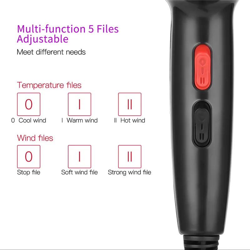 Murah Profesional 2200 W Pengering Rambut Daya Tinggi Dryer Perjalanan Rumah Menggunakan Panas dan Udara Dingin Pengering Rambut Alat Penataan Gaya Rambut p42