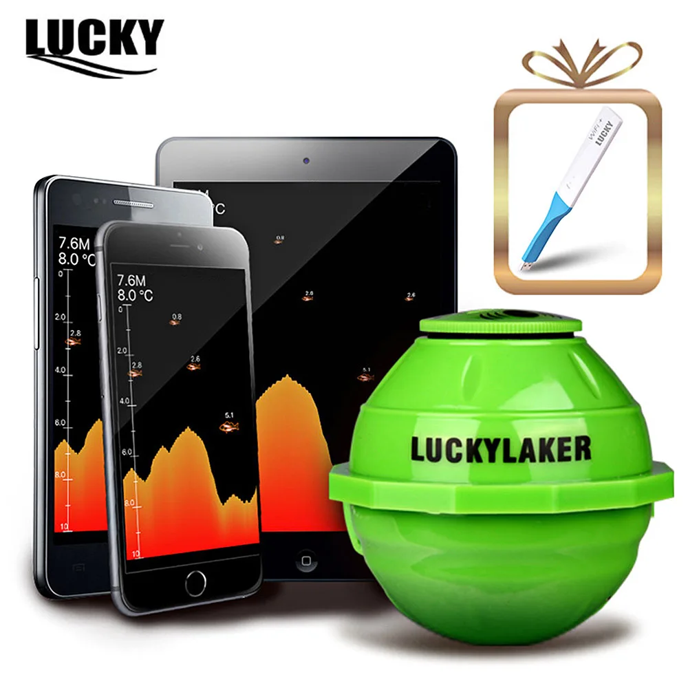 

Lucky FF916 WiFi Wireless Fish Finder Russian Sonar Fishfinder IPhone Andriod APP Best Deeper Echo Sounder Bite Alarm Fishfinder