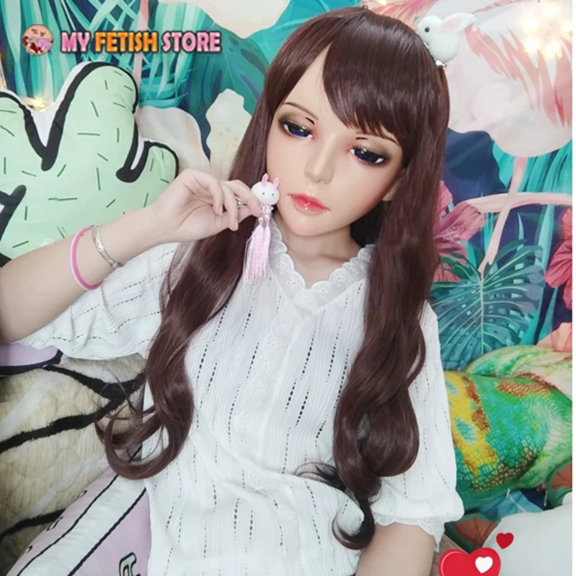 (Jiao 02) Женская милая полимерная полуголовная маска кигуруми BJD маскарадная