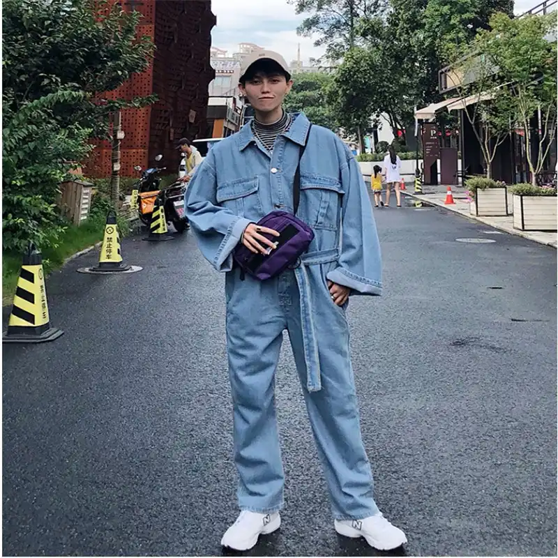 oversized denim jumpsuit