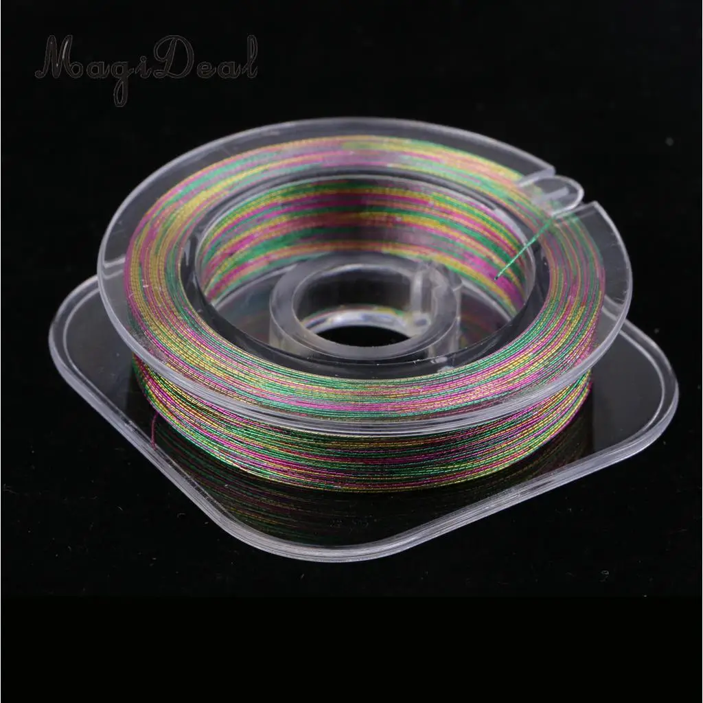 

1 Roll Crystal Flash Fly Tying Material Fly Tying Thread Fishing Lure Tying Making DIY Tool 50 m