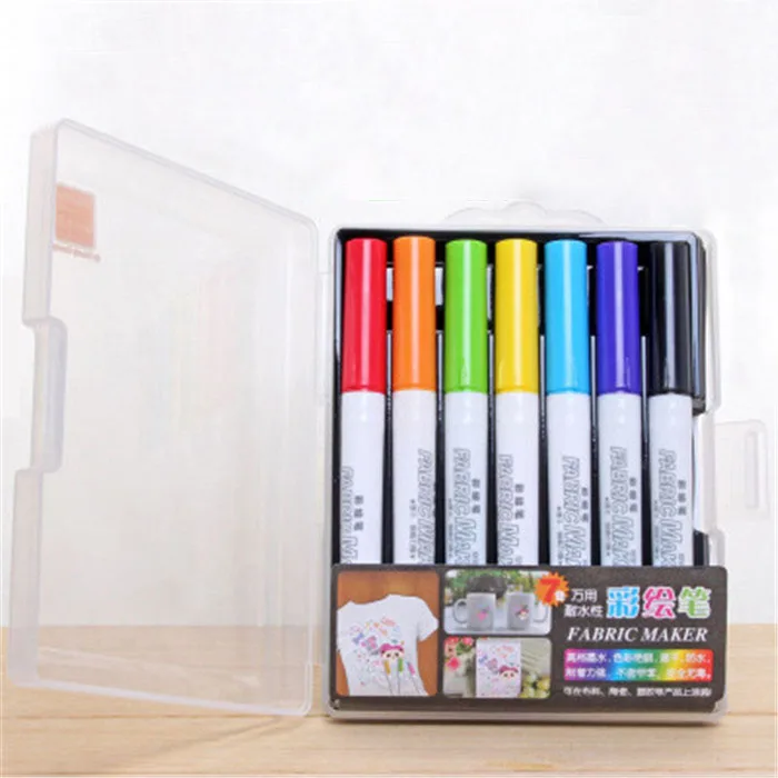 

7 Colors/Set Fabric Marker Watercolor Art Pen Ceramic T-shirt DIY Painting Colored Marker Stationery Art School Supplies