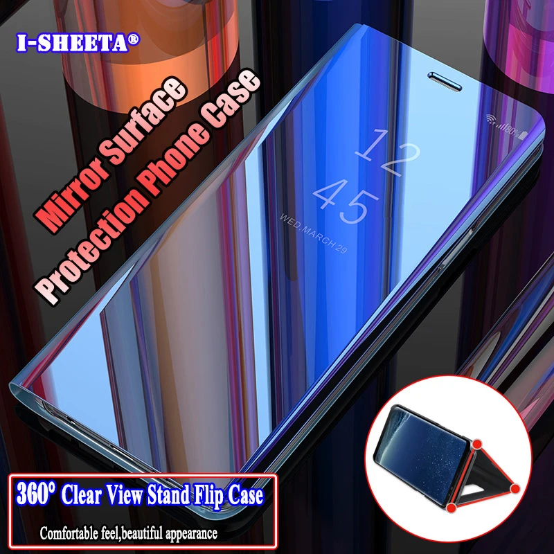 

360 Full Protection Hard Plating Clear View Mirror Stand Filp Case for Xiaomi Mi Note 3 Cases for Xiaomi Mi A1 A2 8 Lite Cover