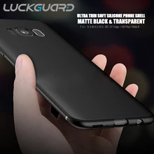 Matte Zwart Siliconen Case Voor Samsung Galaxy S6 S7 rand S8 S9 10 Plus Note 8 9 A5 A6 A7 2018 A8 Plus A6s Soft Back TPU Cover(China)