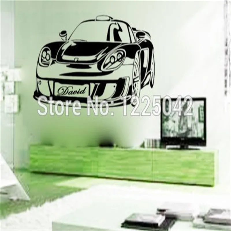 

Large PERSONALISED CAR VINYL WALL STICKERS BOYS NAME Mural Kids Girls wallpaper tx-202