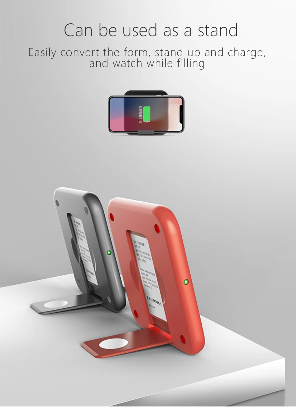 !ACCEZZ Mirror Phone Stand Charger 7.5W Fast Qi Wireless Charging For iPhone X 8 Plus XS MAX XR MIX 2S 10W Charge For Samsung S8 (4)