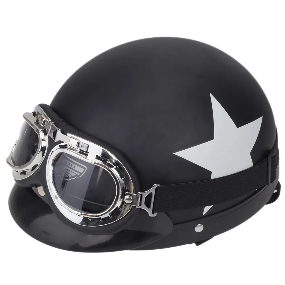 CARCHET moto rcycle шлем с очками со съемным козырьком звездный узор черный защитный moto cross шлемы cascos para moto 55-60 см