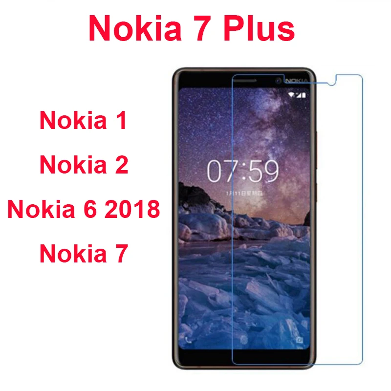 

2Pcs For Nokia 2 Tempered Glass for Nokia 1 2 6 2018 7 7Plus Screen Protector Protection Film Protective Glass for Nokia 2 Case